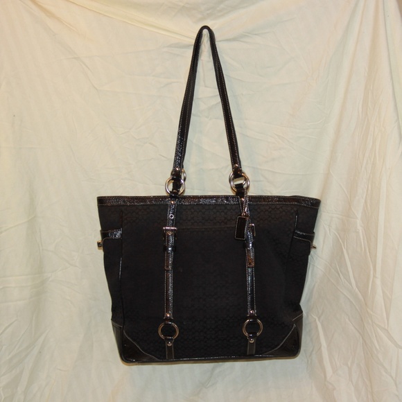 Coach 12345 Signature Gallery Tote Black Purse - Picture 1 of 6